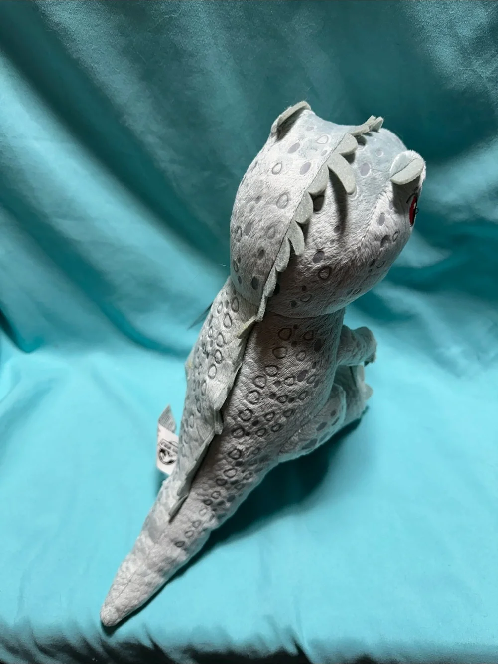 Universal Indominus Rex Grey Jurassic World Plush Dinosaur Toy with Red Eyes